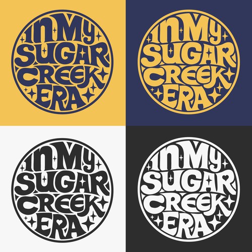 Sticker illustration with the title 'Retro Bubble Typography'