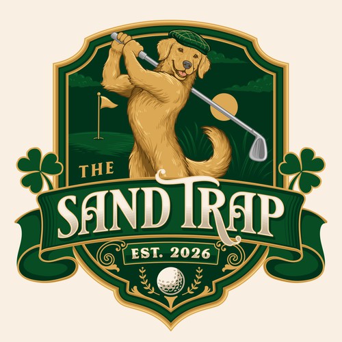 Irish logo with the title 'The Sand Trap, Est. 2026'