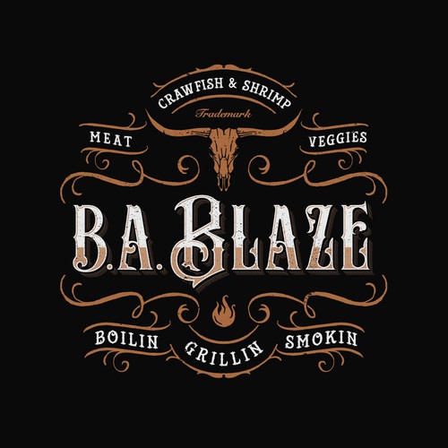 BBQ logo with the title 'B.A. Blaze'