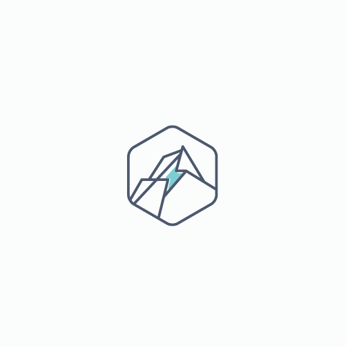 Thunder design with the title 'Energy mining logo'