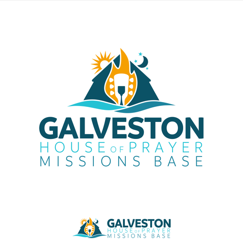 Road trip logo with the title 'Galveston - House of Prayer Missions Base'