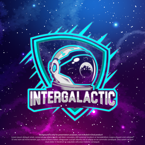 Cyan design with the title 'Logo design'