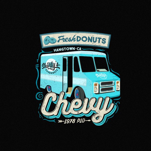 Donut design with the title 'Fresh Donuts '