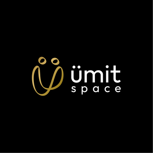 Gold tree logo with the title 'Soulful logo for learning space: Ümit Space'