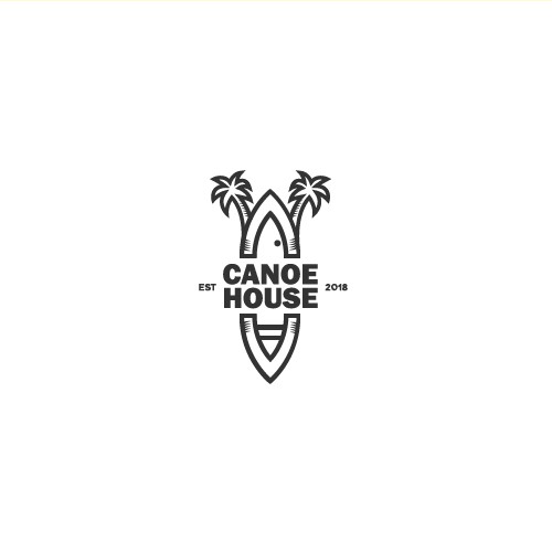 Canoe design with the title 'Creative Logo design for a bar and cafe business'