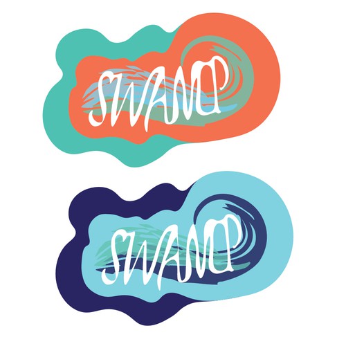 Turquoise logo with the title 'logo design for surfboard'