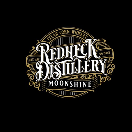 Moonshine logo with the title 'vintage distillery logo'