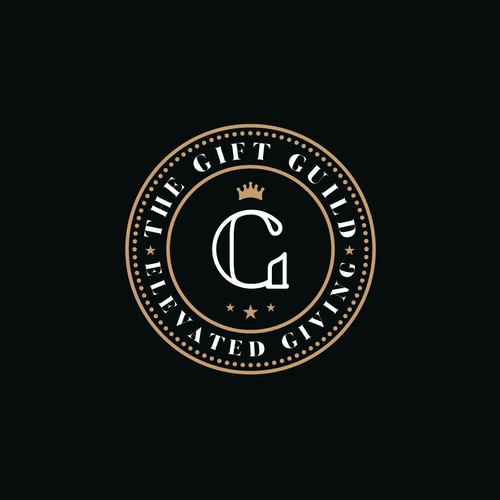 Black crown logo with the title 'Luxurious Logo for The Gift Guild'