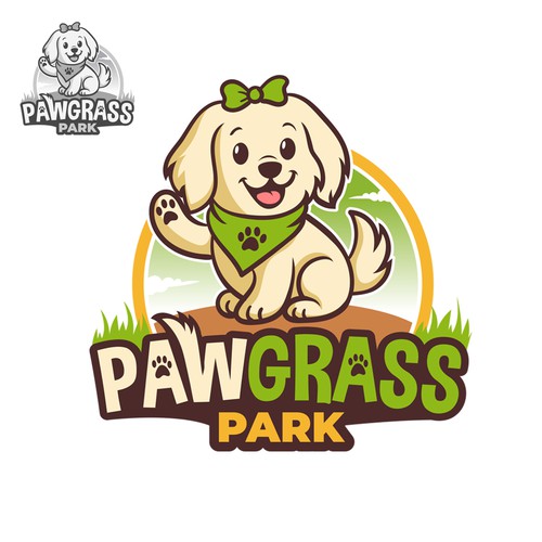 Paw logo with the title ' Paw Grass Park Logo'