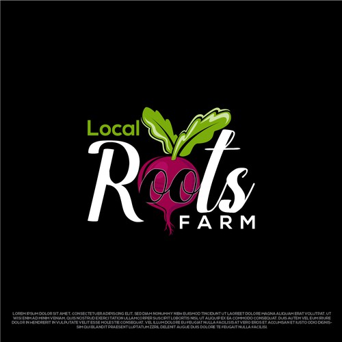 Farm logo with the title 'Local Roots Farm'