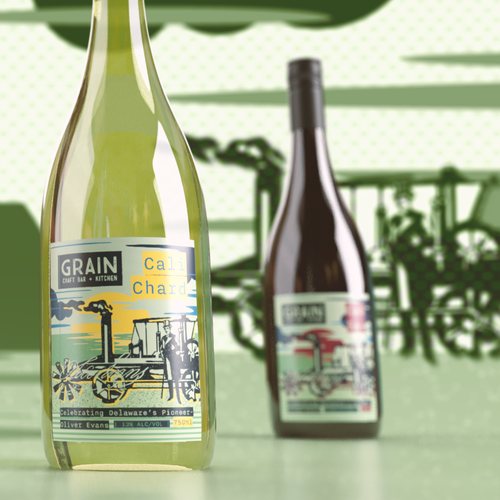 Unique label with the title 'Custom design for private wine'