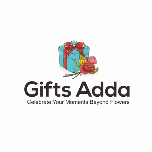 Gift box design with the title 'Logo for Retail and Online Shop'