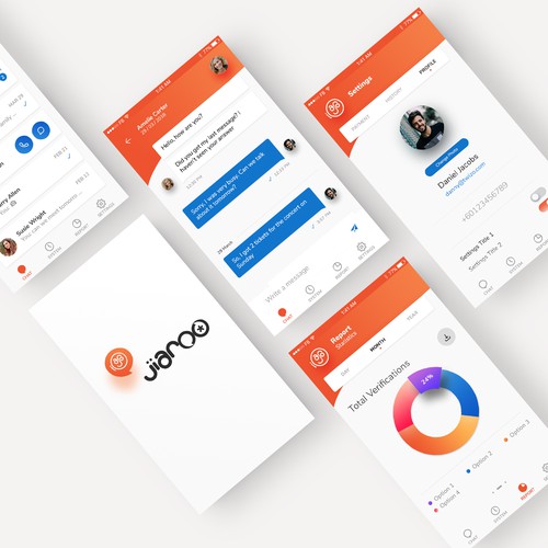 Profile design with the title 'Chat app similar to Whatsapp'