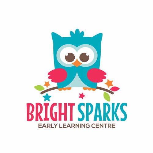 Owl logo with the title 'Logo for  Bright Sparks'