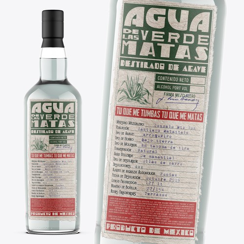 Tequila label with the title 'label design'