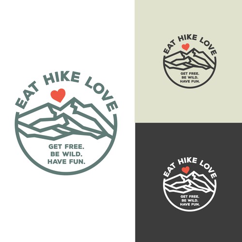 Hiking logo with the title 'Eat Hike Love'