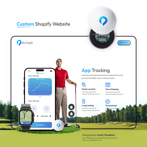 Shopify design with the title 'Custom Shopify Website'