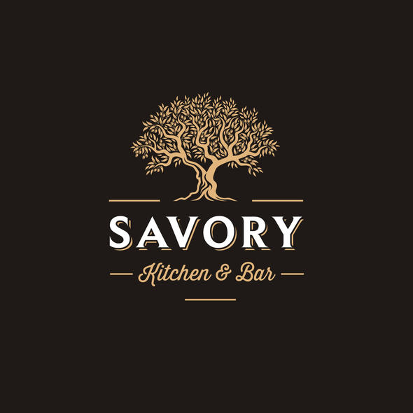 Tavern logo with the title 'Savory Kitchen & Bar'