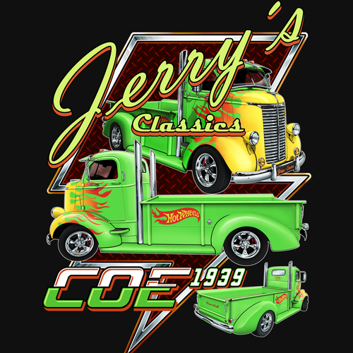 Workshop design with the title 'T-shirt design for Jerry's Classics'