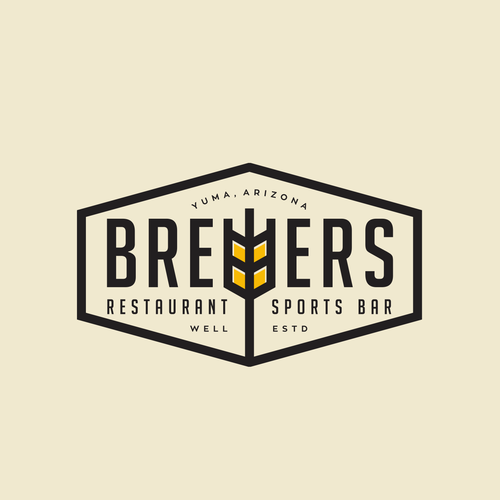 Bar design with the title 'Brewers restaurant logo'