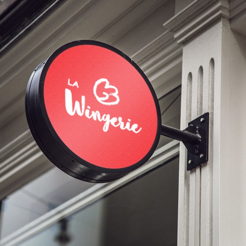 Wing logo with the title 'Logo for Chicken Wing Restaurant'