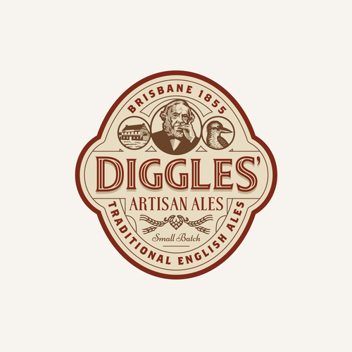 Brewery logo with the title 'Diggles' Artisan Ales'