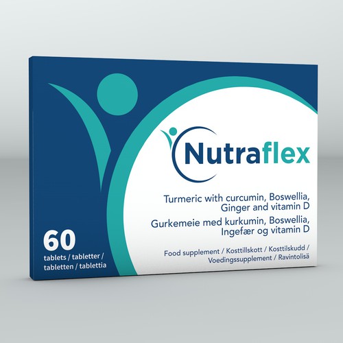 Drug design with the title 'Unique, medical style packaging design for food supplement'