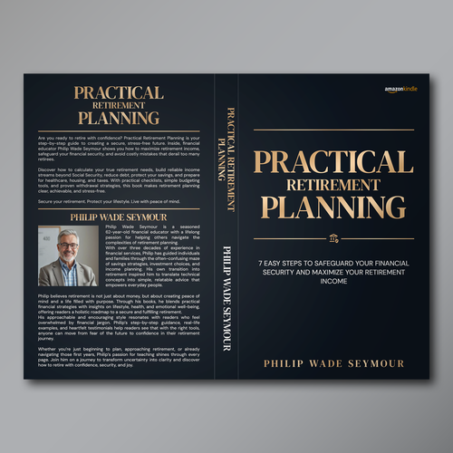 Financial book cover with the title 'Book Cover for Practical Retirement Planning'