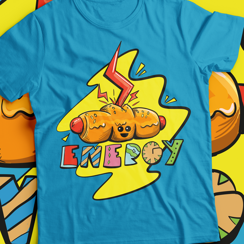 Clothing illustration with the title 'T-shirt concept'