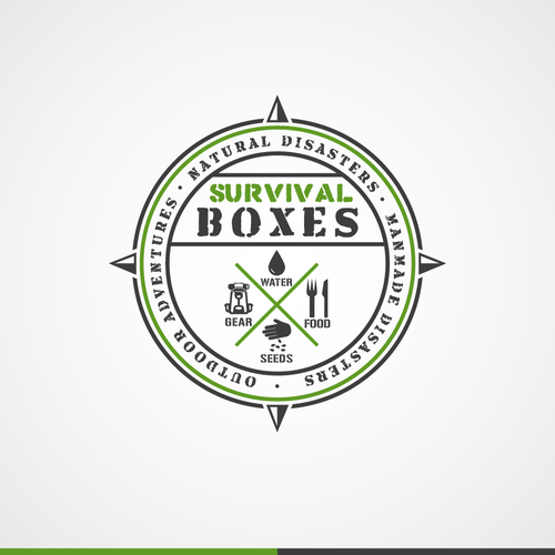 Disaster logo with the title 'Survival Boxes'