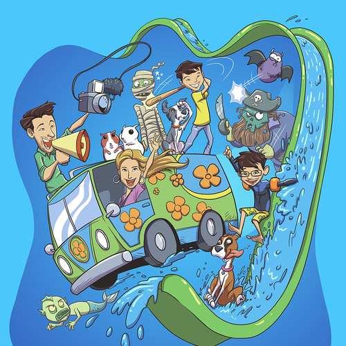 Family artwork with the title 'FAMILY DOOBEE DOOBEE DOOH!'