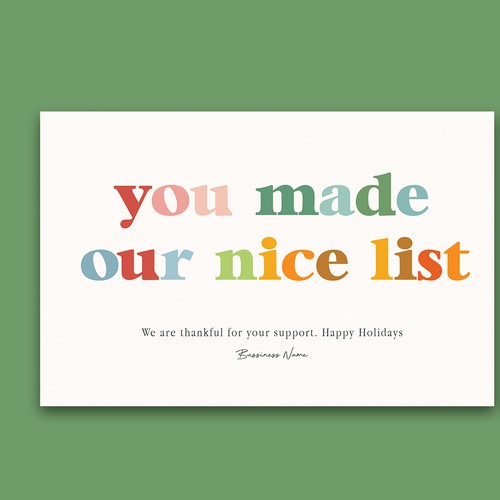 Typography artwork with the title 'Greeting card'