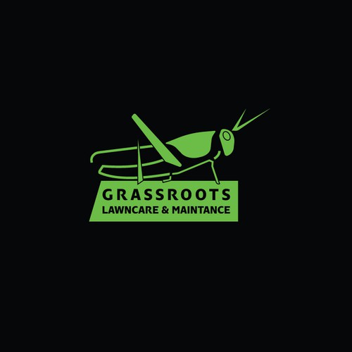 Grasshopper design with the title 'Modern & Creative Logo for a Lawncare Business'