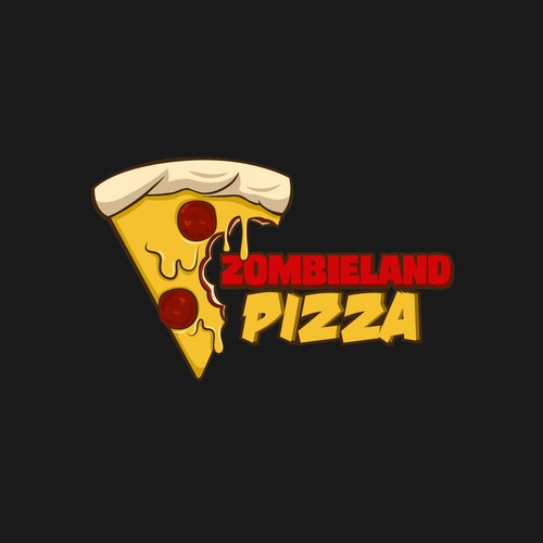 Zombie logo with the title 'logo concept for Zombieland Pizza'