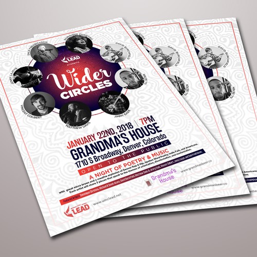 Concert design with the title 'Poetry and Music'