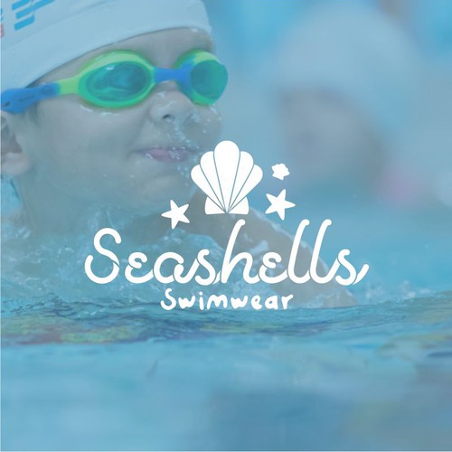 Swimwear logo with the title 'Seashells Swimwear'