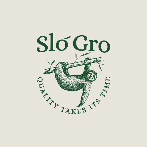 Sloth design with the title 'Slo Gro'