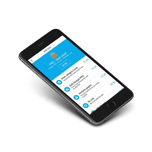 Budget design with the title 'Super simple, minimal, budgeting app'