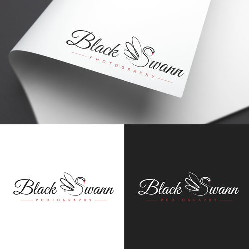 Swan logo with the title 'Logo design for Black Swann photography'