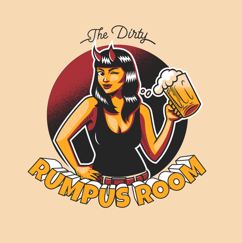 Devil design with the title 'Mascot for YouTube Channel Set in a Bar'