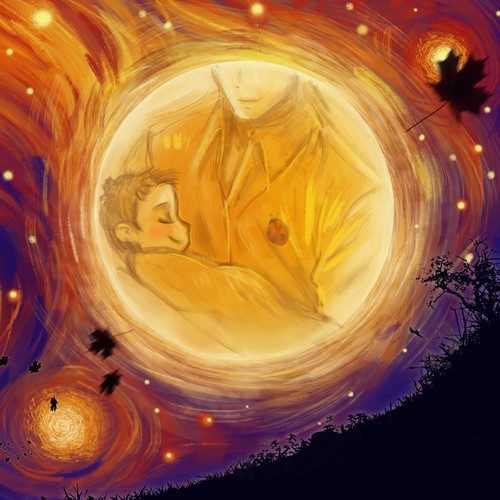 Night illustration with the title 'My Father's Kite - picture book'