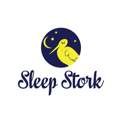 Stork logo with the title 'logo for baby blanket and swaddle shop selling on amazon'