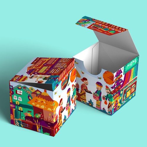 Abstract artwork with the title 'illustration for box packaging'