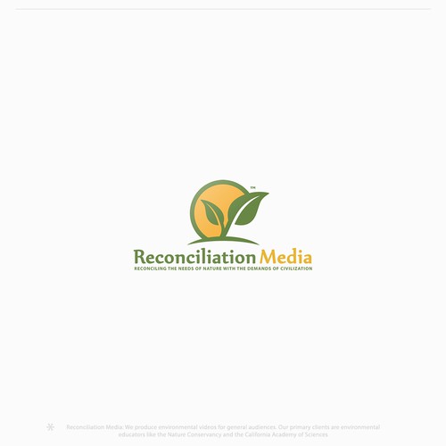 Leaf logo with the title 'Logo Design for Reconciliation Media'
