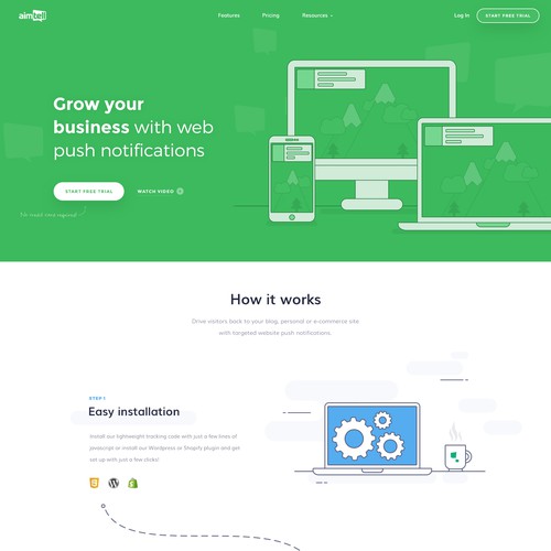 SaaS design with the title 'Illustrated design for SaaS website'