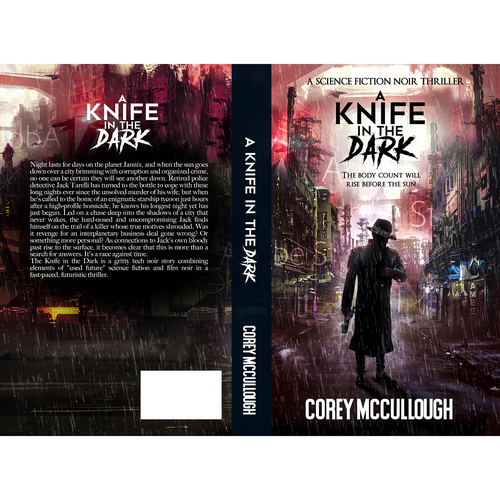 Poster book cover with the title 'A knife in the dark'