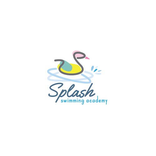 Splash logo with the title 'Swimming academy logo'