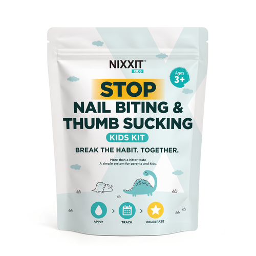 Product packaging with the title 'NIXXIT Kids bag packaging'