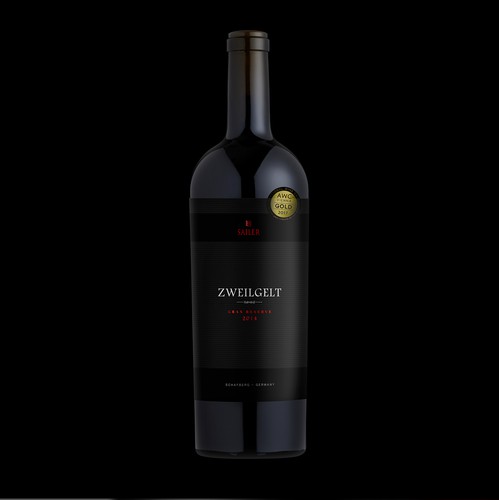Wine bottle design with the title 'Sailer'