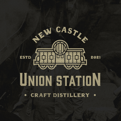 Railway design with the title 'Logo for a craft whiskey distillery'